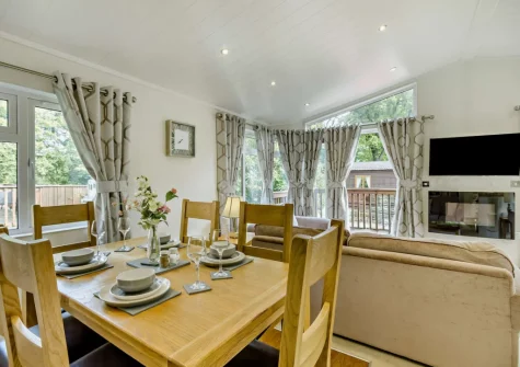The dining area at Camellia Lodge, Meldon Lodge Park, Meldon