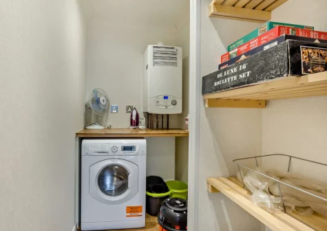 The utility room at Camellia Lodge, Meldon Lodge Park, Meldon