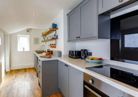 The kitchen at Captains Cottage, Brixham