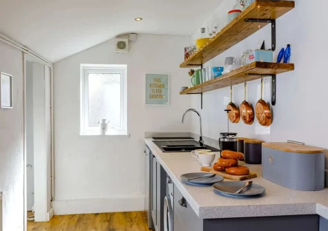 The kitchen at Captains Cottage, Brixham