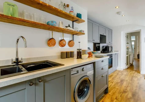 The kitchen at Captains Cottage, Brixham