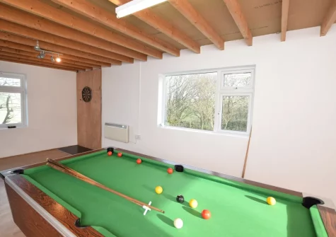 The games room at Cardew, Trevalga