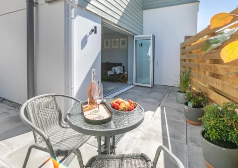 The enclosed patio & alfresco dining area at Carlyon Bay Lodge, Carlyon Bay