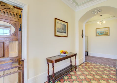 The entrance hallway at Carnevas Farmhouse, Porthcothan