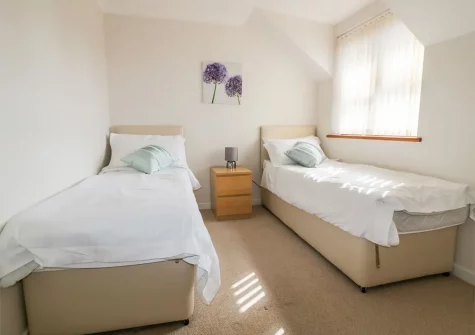 Bedroom #3 at Carpe Diem, Crantock made up with a king bed