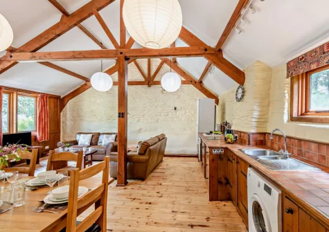 The living, dining area & kitchen at Cart Linhay Cottage, Bittadon
