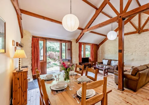 The living & dining area at Cart Linhay Cottage, Bittadon