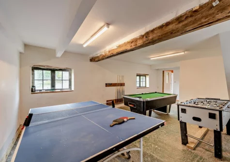 The shared games barn at Cart Linhay Cottage, Bittadon
