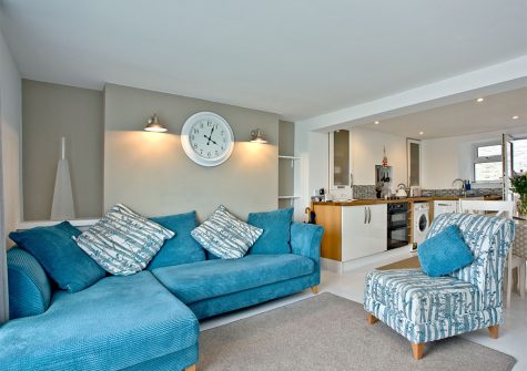 The living area at Castaway Cottage, Brixham