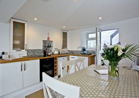 The kitchen & dining area at Castaway Cottage, Brixham