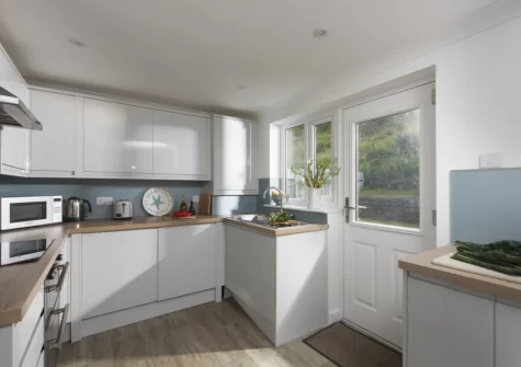 The kitchen at Castaways, Porthtowan