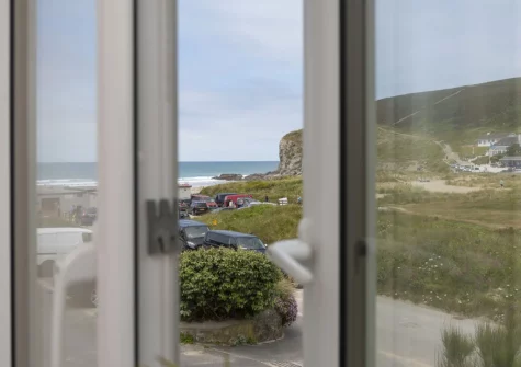 The view from bedroom #3 at Castaways, Porthtowan