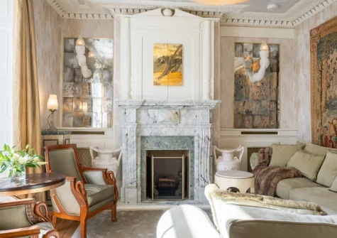 The living room at Castle Lodge, Truro