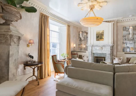 The living room at Castle Lodge, Truro