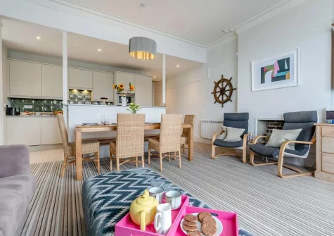 The living area at Castle View, Fowey