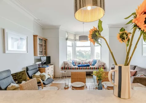 The living area at Castle View, Fowey