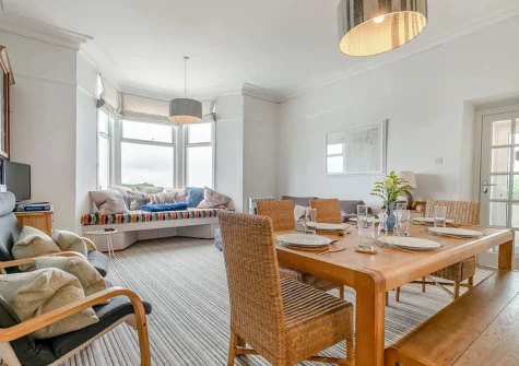 The dining area at Castle View, Fowey