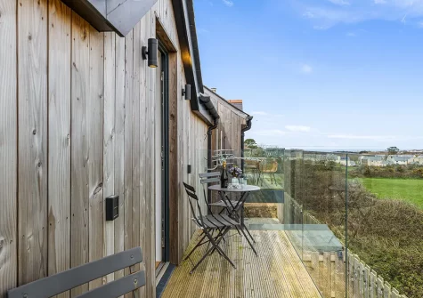 The balcony at Cedar House, Presingoll Barns, St Agnes
