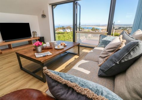 The living area at Cedar Lodge, Carbis Bay