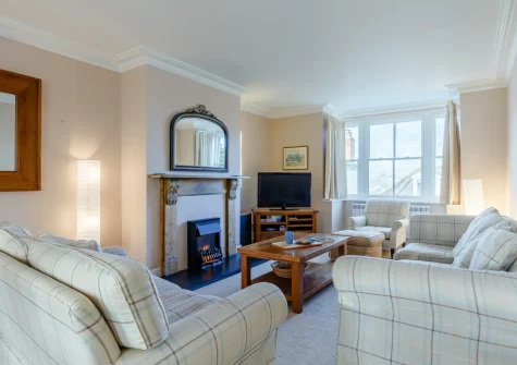 The drawing room at Chapel Mead, Polruan