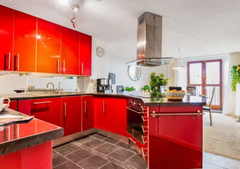 The kitchen at Chapel Retreat, Polruan