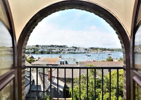 The view from bedroom #1 at Chapel Retreat, Polruan