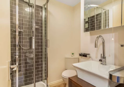 The shower room at Chapel Retreat, Polruan