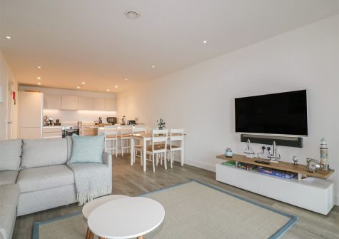 The living area at Chapel Rock View, Perranporth