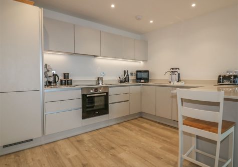 The kitchen at Chapel Rock View, Perranporth
