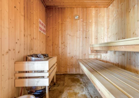 The shared sauna at Mettaford Farm, Hartland