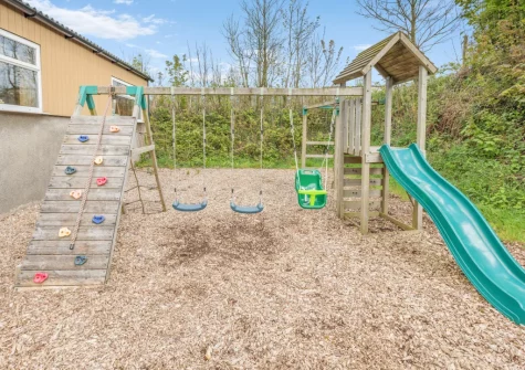 The shared children's play area at Mettaford Farm, Hartland