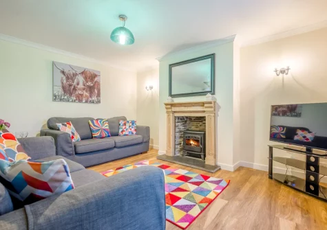 The living area at Cherry Cottage, St Issey