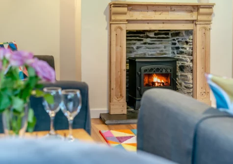 The living area at Cherry Cottage, St Issey