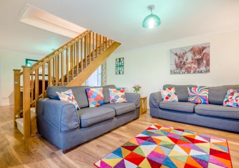 The living area at Cherry Cottage, St Issey