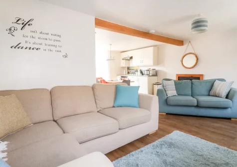 The living room at Cherry Orchard House, Mevagissey