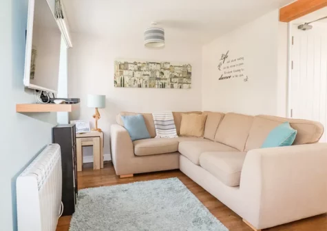 The living room at Cherry Orchard House, Mevagissey