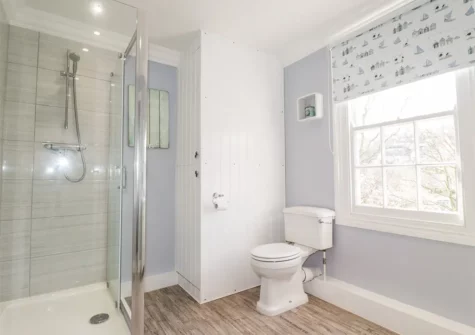 The shower room at Cherry Orchard House, Mevagissey