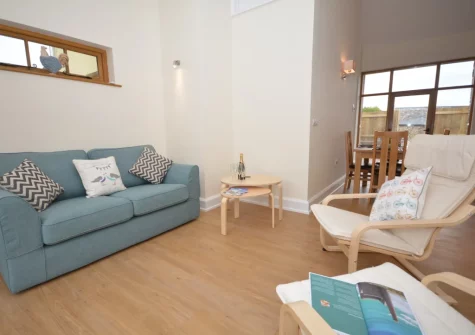 The living area at Cherry Tree Barn, Alwington