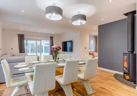 The dining area at Cherry Trees, St Newlyn East