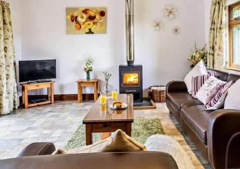 Cherry View, South Molton is a beautiful lakeside lodge offering romantic rural seclusion with peaceful woodland gardens, contemporary interiors, and a cosy wood burner, just one mile from South Molton's markets and mere minutes from Exmoor.