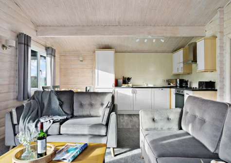 The living area at Chestnut, 6 Fingle Glen Lodges, Pathfinder Village