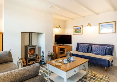 The living room at Christopher Cottage, Lanteglos