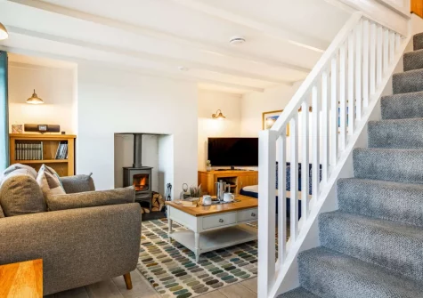 The living room at Christopher Cottage, Lanteglos