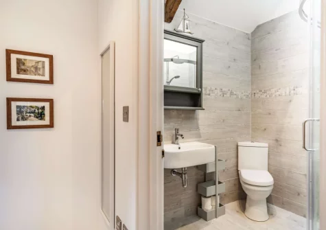 The shower room at Christopher Cottage, Lanteglos