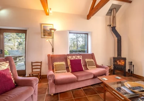 The living area at Church Close Cottage, Cusgarne