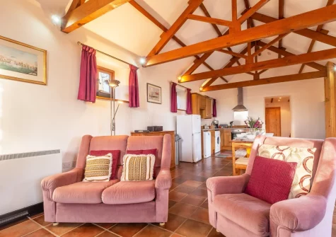 The living area at Church Close Cottage, Cusgarne