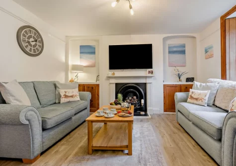 The living room at Church Cottage, Little Petherick