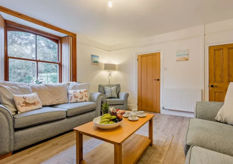 The living room at Church Cottage, Little Petherick