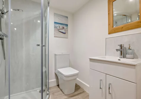 Bedroom #1 en-suite shower room at Church Cottage, Little Petherick
