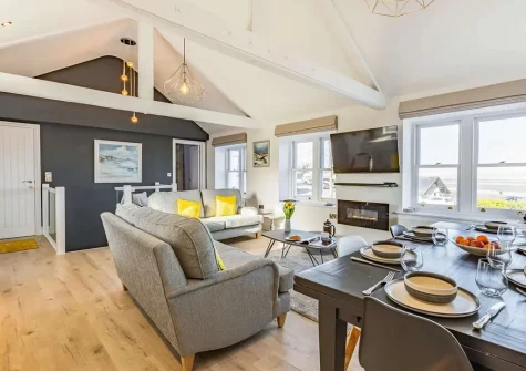 The living area at Churchfield Cottage, Appledore
